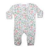 Baby Steps Watercolor Floral Footie ~ White Multi