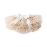 Mila & Rose Glitter Ruffle Tutu Bloomer ~ White & Gold