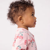 Petit Bateau Front Snap Floral Print Footie ~ Pink Multi