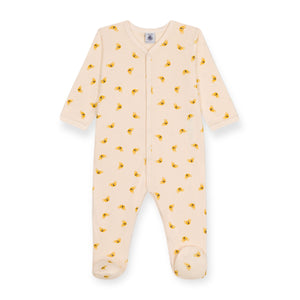 Petit Bateau Front Snap Koala Print Footie ~ Cream Multi