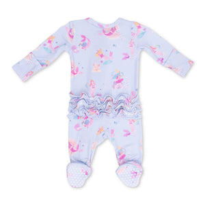 Angel Dear 2 Way Zipper Ruffle Back Footie ~ Mermaid Princesses