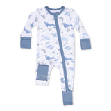 Angel Dear 2 Way Zipper Convertible Romper ~ Watercolor Blue Whales