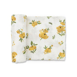 Little Unicorn Organic Cotton Muslin Swaddle ~ Yellow Roses
