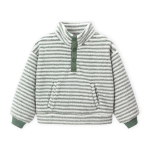 Rylee + Cru Fuzzy Snap Pullover & Relaxed Sweatpants Set ~ Evergreen Stripe