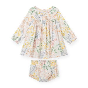 Stella McCartney Baby Horses Sketch Dress ~ White