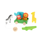 Petit Collage Safari Animals Wooden Bowling Set