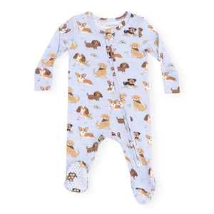 Angel Dear 2 Way Zipper Footie ~ Best Friend Dogs Blue