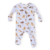 Angel Dear 2 Way Zipper Footie ~ Best Friend Dogs Blue