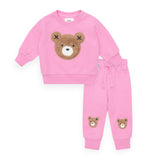 Huxbaby Furry Huxbear Sweatshirt & Sweatpants Set ~ Fuchsia