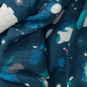 Loulou Lollipop Muslin Swaddle ~ Stargazing Bear