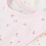 Petit Bateau Floral & Heart Print Bib Set ~ Pink Multi