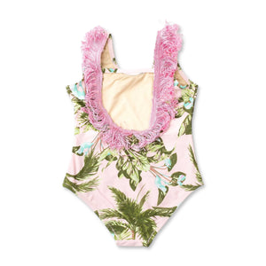 Shade Critters Baby Blush Tropics Fringe Back Swimsuit ~ Pink