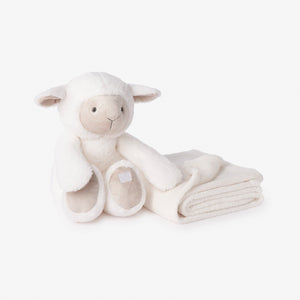 Elegant Baby Bedtime Huggie Blanket w/ Plush Toy ~ Lamb