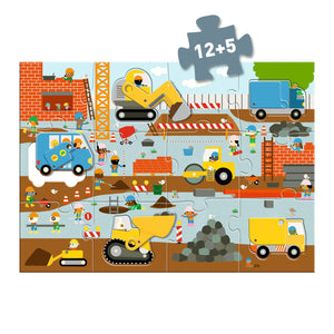 Djeco Construction Site Giant Floor Puzzle