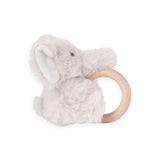 Elegant Baby Plush Elephant Wooden Ring Rattle