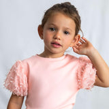 Mayoral Girls s/s Top w/ Tulle Sleeves & Tulle Skirt Set ~ Blossom
