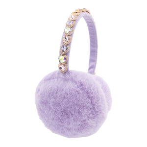 Bari Lynn Heart Jeweled Earmuffs ~ Lavender