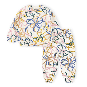 Molo Baby Disc Sweatshirt & Simeon Sweatpants Set ~ Festivity Bows