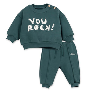 Play Up Baby You Rock! Sweatshirt & Sweatpants Set ~ Forest