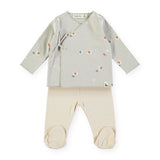 Babyclic Printed Kimono Top, Pants & Hat Set ~ Mini Animals