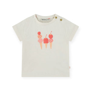 Babyface Baby Girl T-Shirt w/ Graphic & Ruffle Shorts Set ~ Ice Cream/Grapefruit