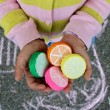 Twee Citrus Slices Handmade Sidewalk Chalk