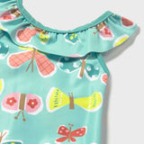 Mayoral Baby Girl Butterflies Print Swimsuit ~ Turquoise