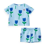 Wynken Baby Printed Tee & Shorts Set ~ Tulips/Blue