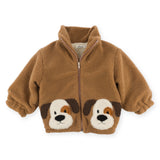 Oh Baby! Puppy Faces Sherpa Jacket ~ Milk Chocolate