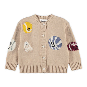 Molo Baby Breeze Knit Cardigan & Sol Pants Set ~ Fuzz Ball Sandy