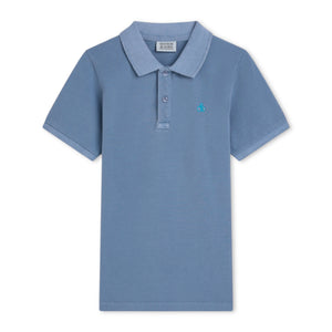 Scotch & Soda Boys Garment-Dyed Pique Polo ~ Captain Blue