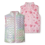 Appaman Girls Reversible Puffer Vest ~ Heart Cloud
