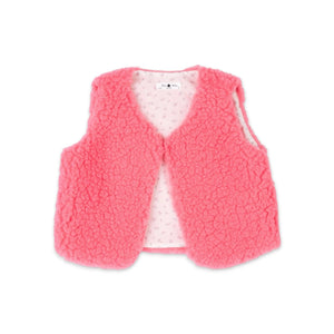 Petite Hailey Baby Nari Sherpa Teddy Vest ~ Coral