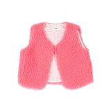 Petite Hailey Baby Nari Sherpa Teddy Vest ~ Coral
