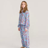 Bobo Choses Girls Watercolor Print Cropped Sweatshirt & Cocoon Sweatpants set ~ Lavender