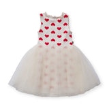 Petite Hailey Printed Tutu Dress ~ Red Hearts/White