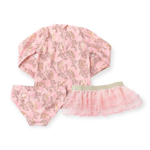 Shade Critters Baby l/s Rashguard Set w/ Tutu ~ Pink Leopard Spots