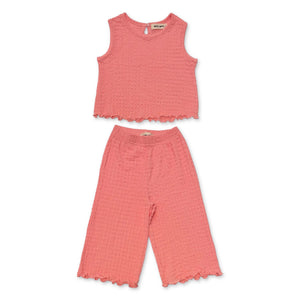 Petite Hailey Amy Textured Tank Top & Pants Set ~ Coral