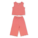 Petite Hailey Amy Textured Tank Top & Pants Set ~ Coral