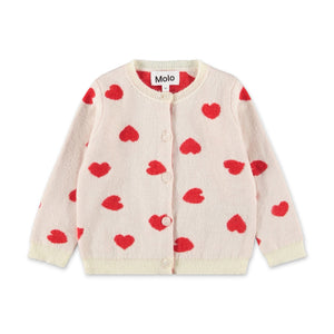 Molo Baby Goldie Knit Cardigan & Solana Pants Set ~ Red Hearts