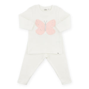 Oh Baby! Tulle Butterfly 2pc Set ~ Cream/Pink