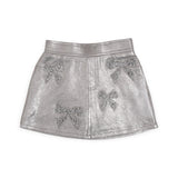 MIA New York Bows Puff Sleeve Top & Skirt Set ~ White/Silver