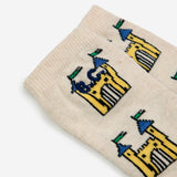 Bobo Choses Faraway Castle Printed Socks ~ Off-White