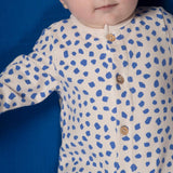 Babyclic Animal Print Romper ~ Ecru/Blue