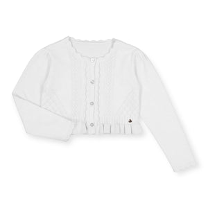 Mayoral Girls Knit Cardigan ~ White