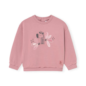 Mayoral Baby Girl Embroidered Giraffe Sweatshirt ~ Rose