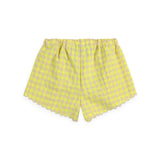 Bobo Choses Baby Sunflower T-Shirt & Vichy Ruffle Shorts Set ~ Light Green/Yellow