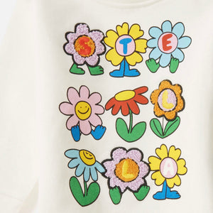 Stella McCartney Baby Girl Stella Flower Letters Sweatshirt ~ White