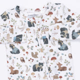 Angel Dear 2 Way Zipper Footie ~ Southern Woodland Animals Green