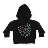 Little Mish Multi Smile Zip Hoodie ~ Black